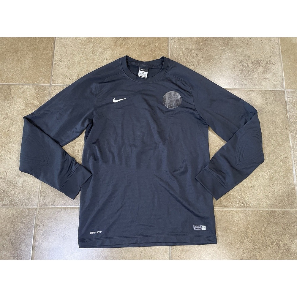 Nike Dri-Fit Goalie Mens Sz S Small Soccer Jersey Black Long Sleeve